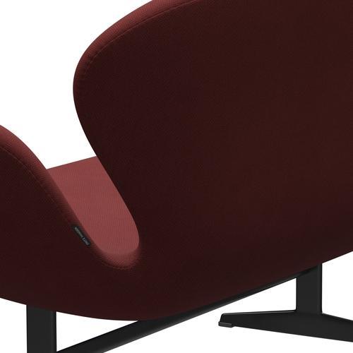[product_category]-Fritz Hansen Swan Sofa 2 Seater, Black Lacquered/Fiord Brick/Brick-Fritz Hansen-3321-FIO581-BLLA-FRI-5