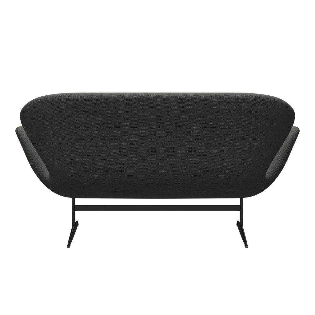 [product_category]-Fritz Hansen Swan Sofa 2 Seater, Black Lacquered/Fiord Brown/Grey-Fritz Hansen-3321-FIO971-BLLA-FRI-4