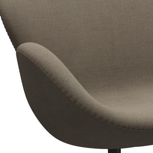 [product_category]-Fritz Hansen Swan Sofa 2 Seater, Black Lacquered/Fiord Brown/Stone-Fritz Hansen-3321-FIO271-BLLA-FRI-7