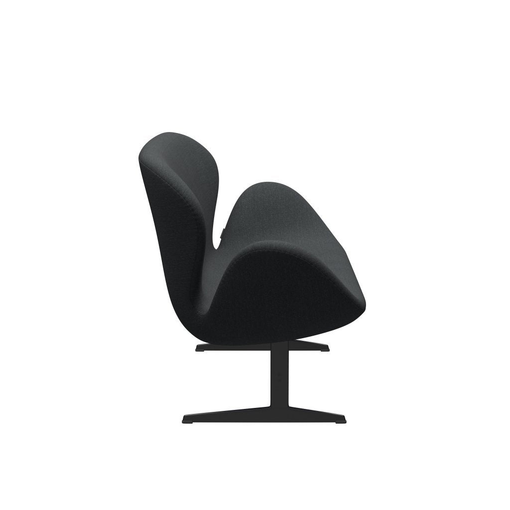 [product_category]-Fritz Hansen Swan Sofa 2 Seater, Black Lacquered/Fiord Dark Grey Multicoloured-Fritz Hansen-3321-FIO191-BLLA-FRI-3
