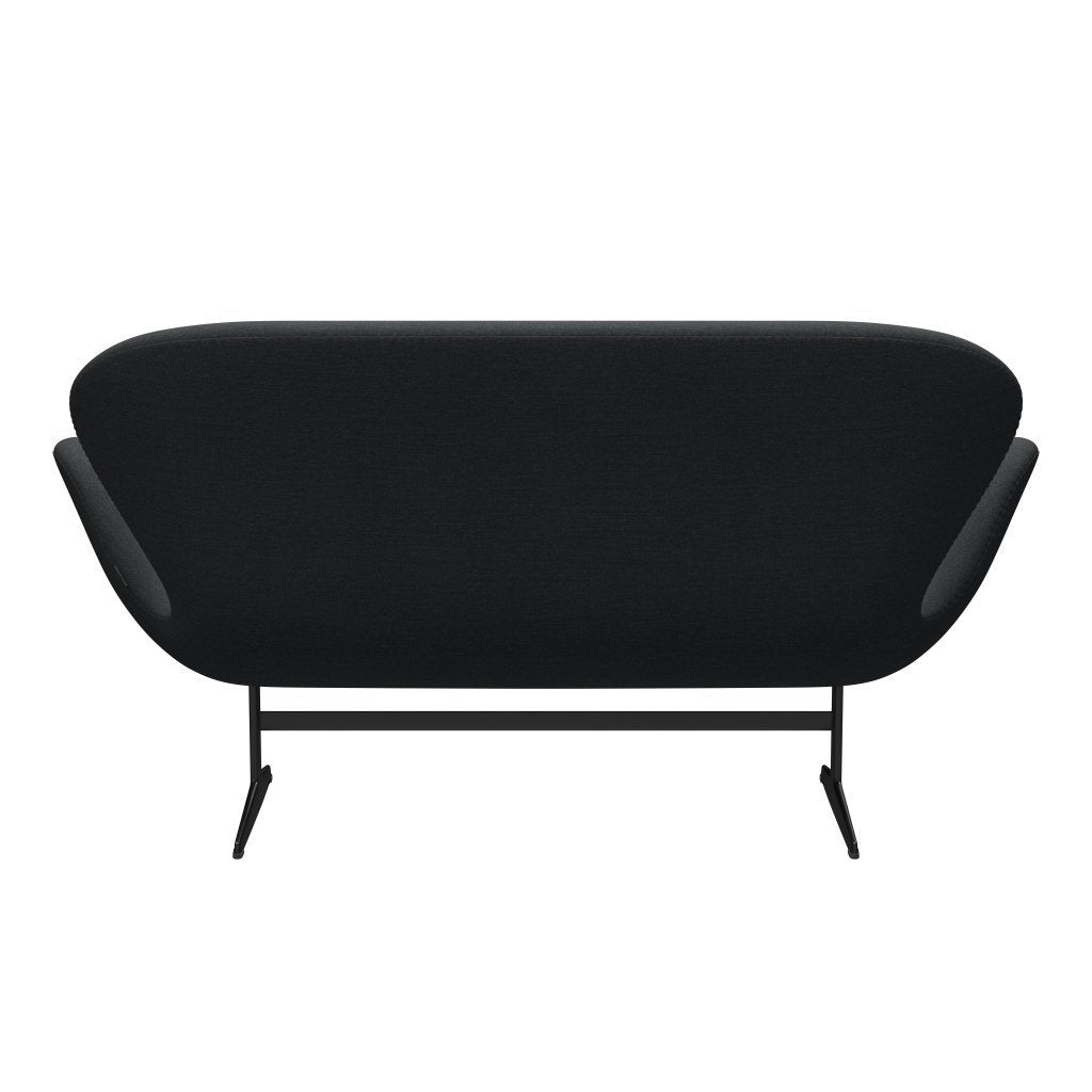 [product_category]-Fritz Hansen Swan Sofa 2 Seater, Black Lacquered/Fiord Dark Grey Multicoloured-Fritz Hansen-3321-FIO191-BLLA-FRI-4