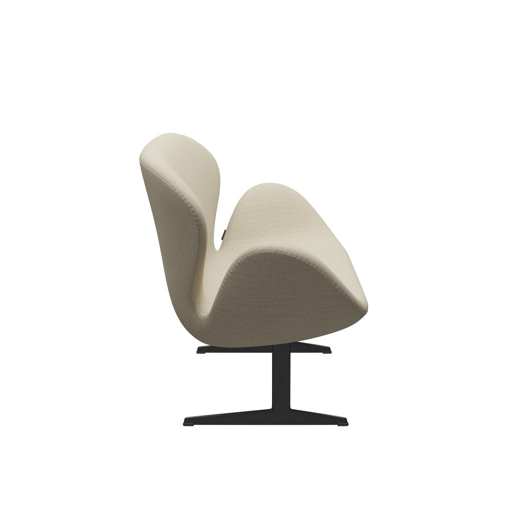 [product_category]-Fritz Hansen Swan Sofa 2 Seater, Black Lacquered/Fiord Natural Sand-Fritz Hansen-3321-FIO322-BLLA-FRI-3