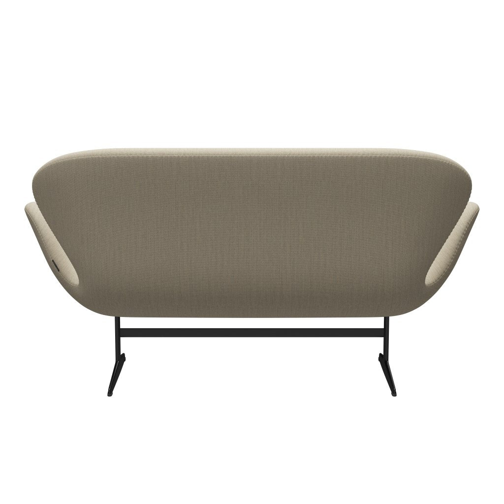 [product_category]-Fritz Hansen Swan Sofa 2 Seater, Black Lacquered/Fiord Natural Sand-Fritz Hansen-3321-FIO322-BLLA-FRI-4
