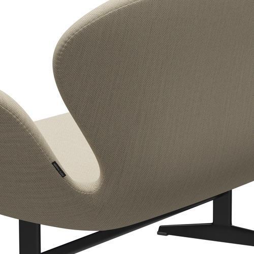 [product_category]-Fritz Hansen Swan Sofa 2 Seater, Black Lacquered/Fiord Natural Sand-Fritz Hansen-3321-FIO322-BLLA-FRI-5