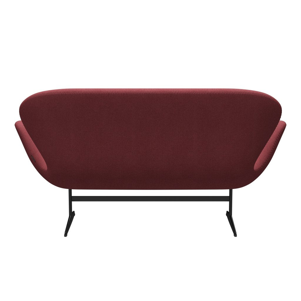 [product_category]-Fritz Hansen Swan Sofa 2 Seater, Black Lacquered/Fiord Pink-Fritz Hansen-3321-FIO662-BLLA-FRI-4