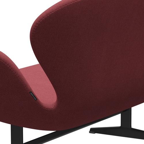 [product_category]-Fritz Hansen Swan Sofa 2 Seater, Black Lacquered/Fiord Pink-Fritz Hansen-3321-FIO662-BLLA-FRI-5