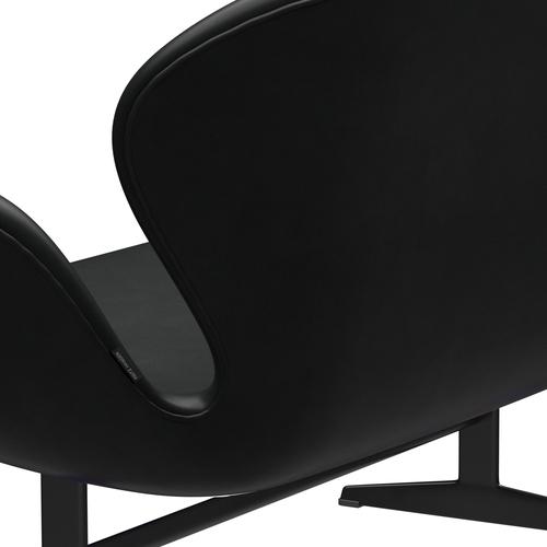 [product_category]-Fritz Hansen Swan Sofa 2 Seater, Black Lacquered/Grace Black-Fritz Hansen-3321-ELBLA-BLLA-FRI-5