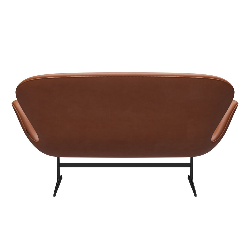 [product_category]-Fritz Hansen Swan Sofa 2 Seater, Black Lacquered/Grace Walnut-Fritz Hansen-3321-ELWAL-BLLA-FRI-4