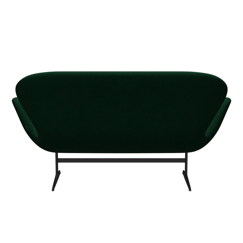 [product_category]-Fritz Hansen Swan Sofa 2 Seater, Black Lacquered/Hallingdal Bottle Green-Fritz Hansen-3321-HAL944-BLLA-FRI-4