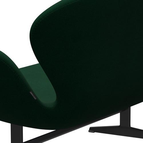 [product_category]-Fritz Hansen Swan Sofa 2 Seater, Black Lacquered/Hallingdal Bottle Green-Fritz Hansen-3321-HAL944-BLLA-FRI-5