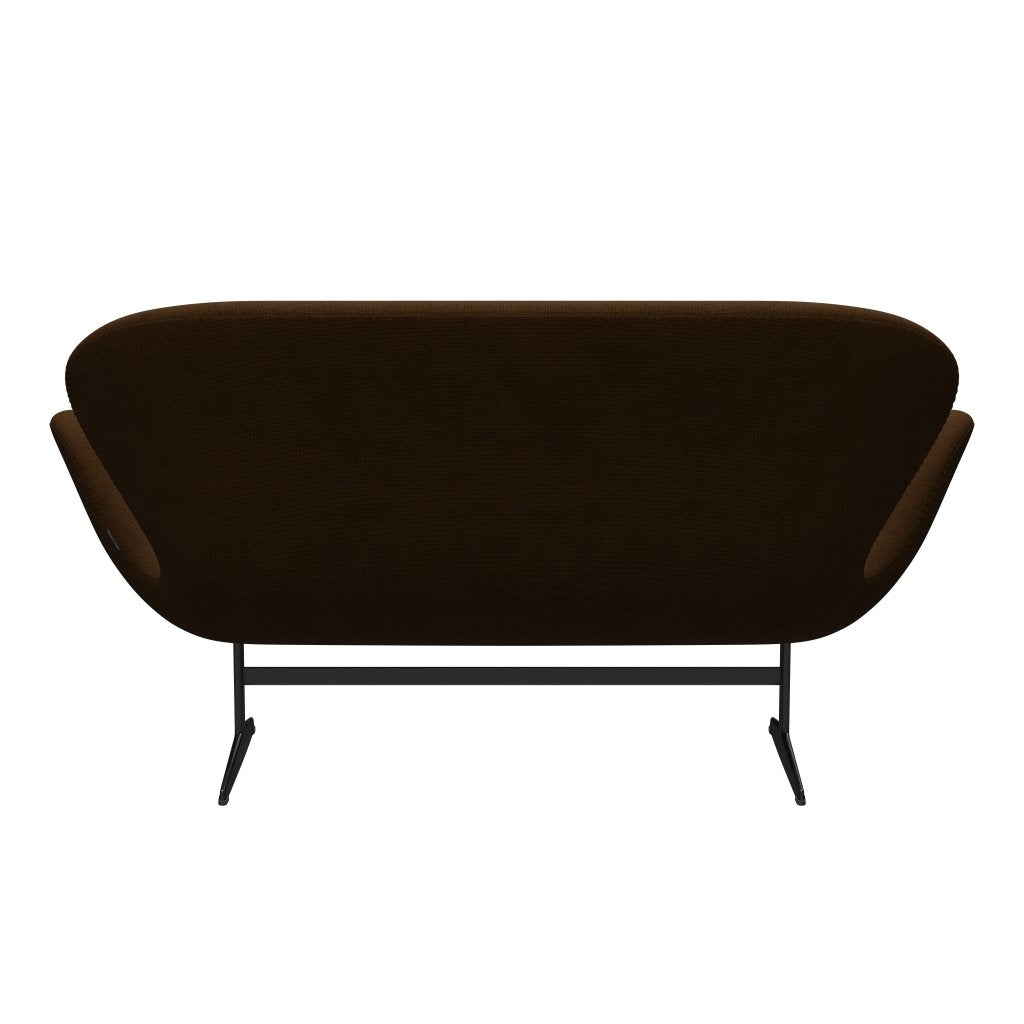 [product_category]-Fritz Hansen Swan Sofa 2 Seater, Black Lacquered/Hallingdal Brown-Fritz Hansen-3321-HAL350-BLLA-FRI-4