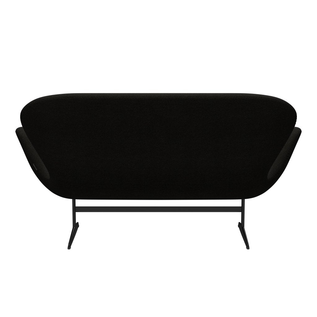 [product_category]-Fritz Hansen Swan Sofa 2 Seater, Black Lacquered/Hallingdal Brown/Dark Grey-Fritz Hansen-3321-HAL376-BLLA-FRI-4