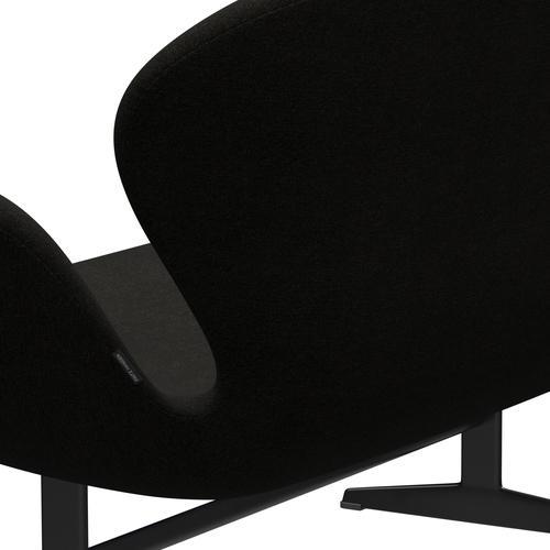 [product_category]-Fritz Hansen Swan Sofa 2 Seater, Black Lacquered/Hallingdal Brown/Dark Grey-Fritz Hansen-3321-HAL376-BLLA-FRI-5