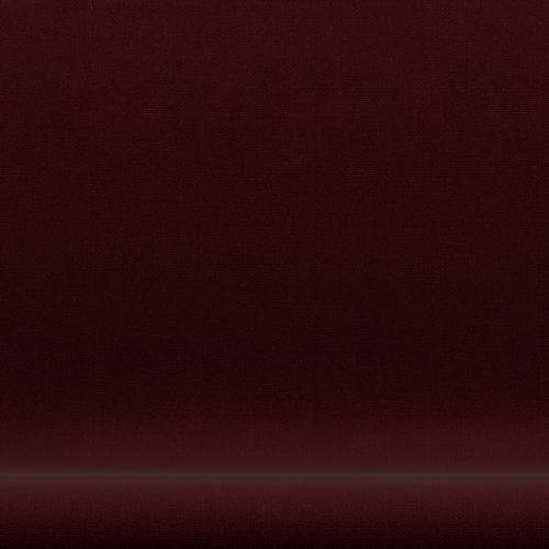 [product_category]-Fritz Hansen Swan Sofa 2 Seater, Black Lacquered/Hallingdal Wine Red-Fritz Hansen-3321-HAL694-BLLA-FRI-6