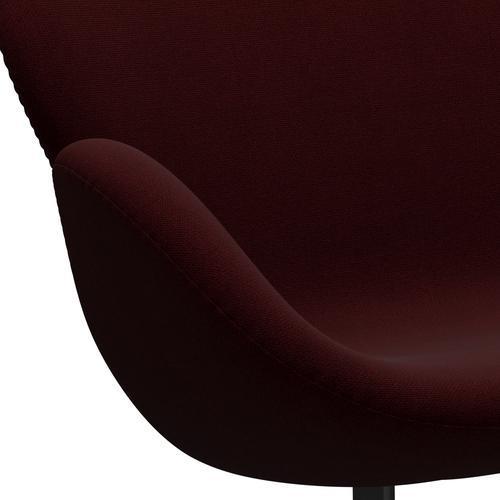 [product_category]-Fritz Hansen Swan Sofa 2 Seater, Black Lacquered/Hallingdal Wine Red-Fritz Hansen-3321-HAL694-BLLA-FRI-7