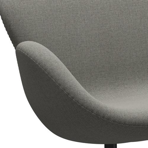 [product_category]-Fritz Hansen Swan Sofa 2 Seater, Black Lacquered/Re Wool Grey White/Plain-Fritz Hansen-3321-REW128-BLLA-FRI-7