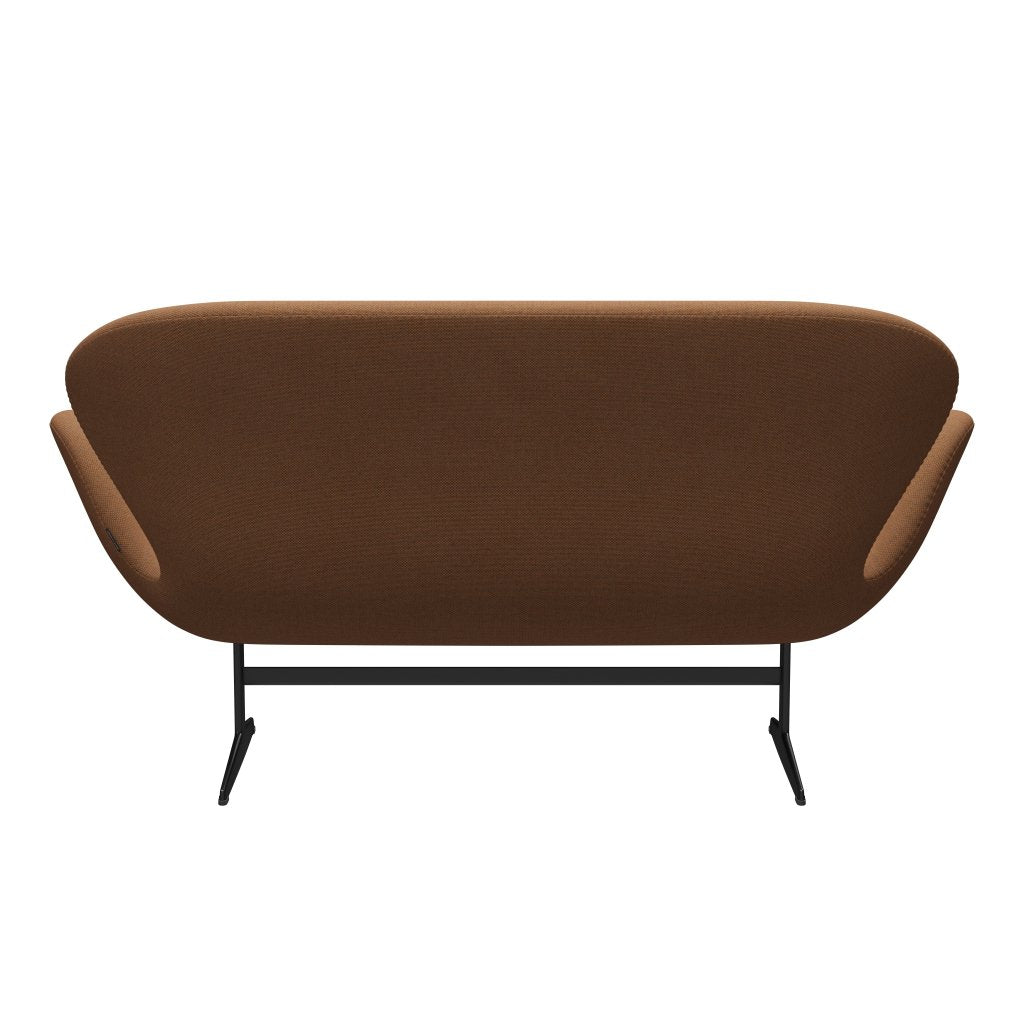 [product_category]-Fritz Hansen Swan Sofa 2 Seater, Black Lacquered/Re Wool Ornage/Natural-Fritz Hansen-3321-REW568-BLLA-FRI-4
