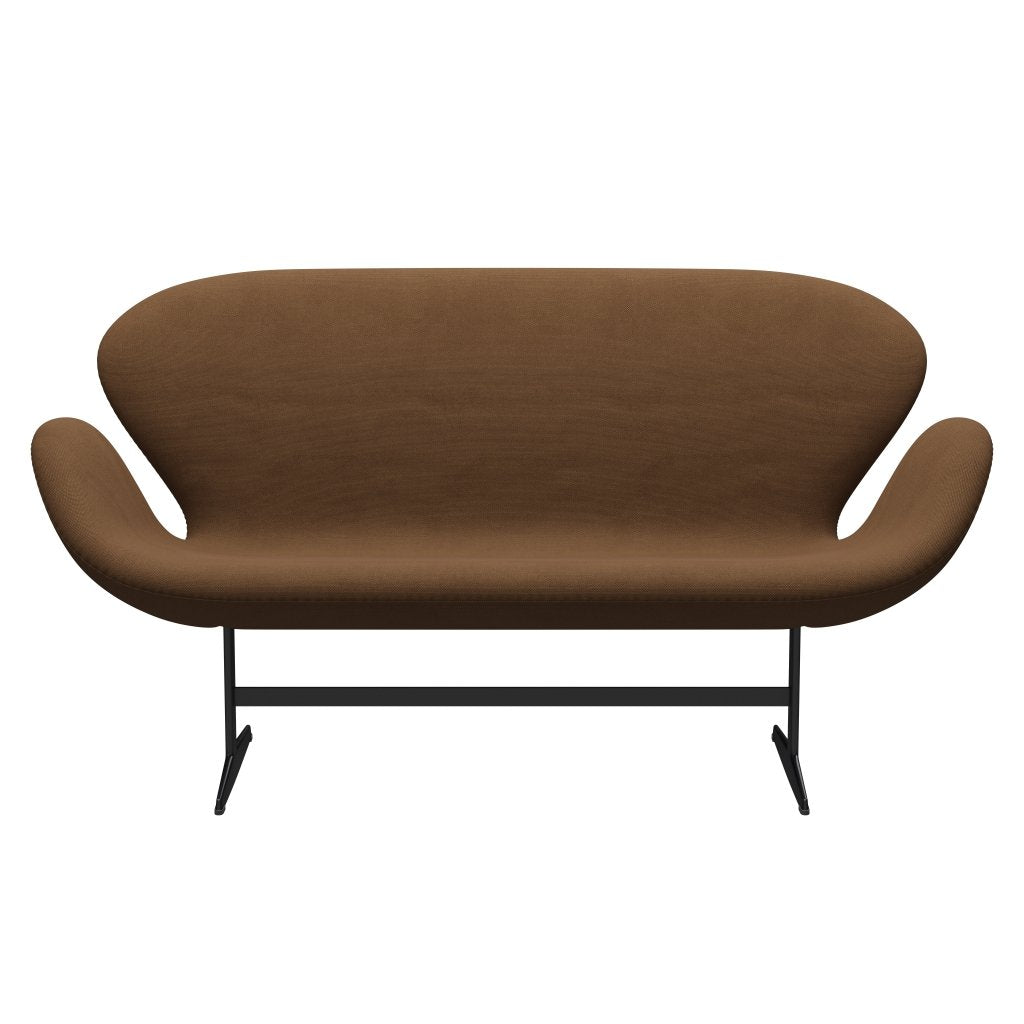 [product_category]-Fritz Hansen Swan Sofa 2 Seater, Black Lacquered/Steelcut Chocolate Light-Fritz Hansen-3321-STI265-BLLA-FRI-1