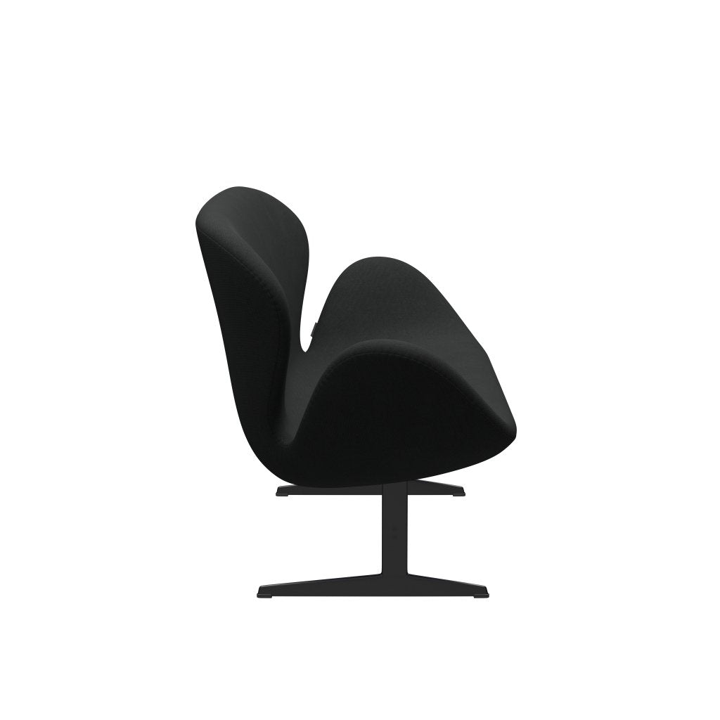 [product_category]-Fritz Hansen Swan Sofa 2 Seater, Black Lacquered/Steelcut Dark Brown (380)-Fritz Hansen-3321-STI380-BLLA-FRI-3