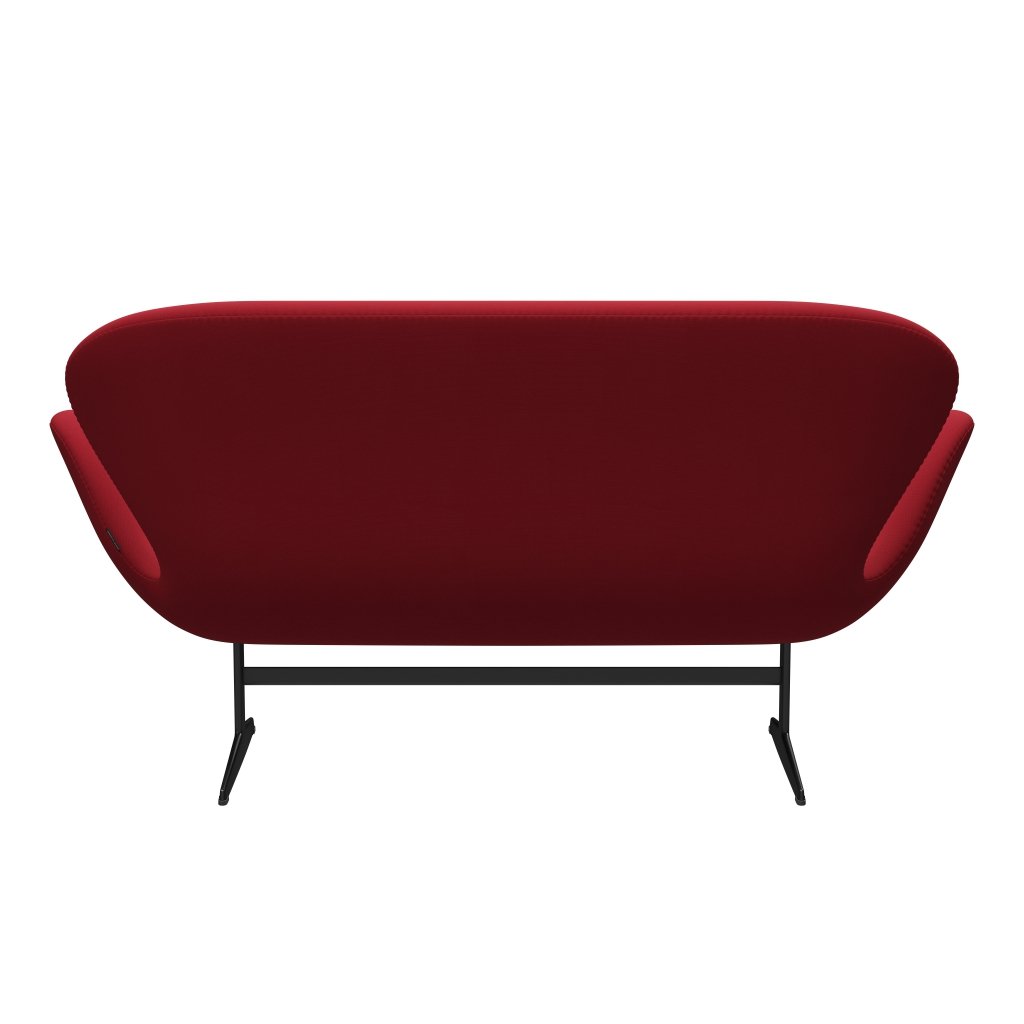 [product_category]-Fritz Hansen Swan Sofa 2 Seater, Black Lacquered/Steelcut Standard/Light Dark Red-Fritz Hansen-3321-STI635-BLLA-FRI-4