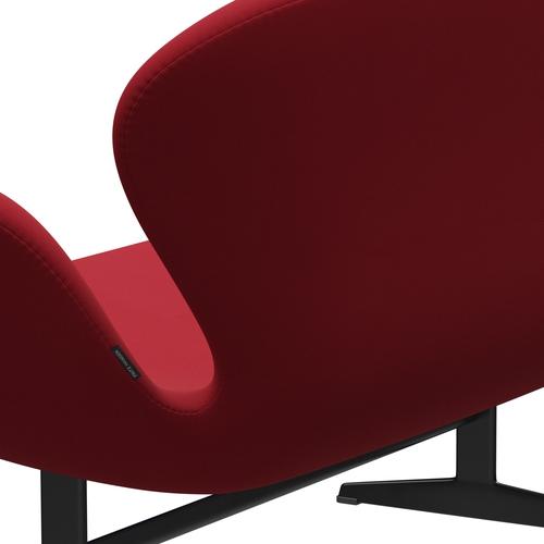 [product_category]-Fritz Hansen Swan Sofa 2 Seater, Black Lacquered/Steelcut Standard/Light Dark Red-Fritz Hansen-3321-STI635-BLLA-FRI-5