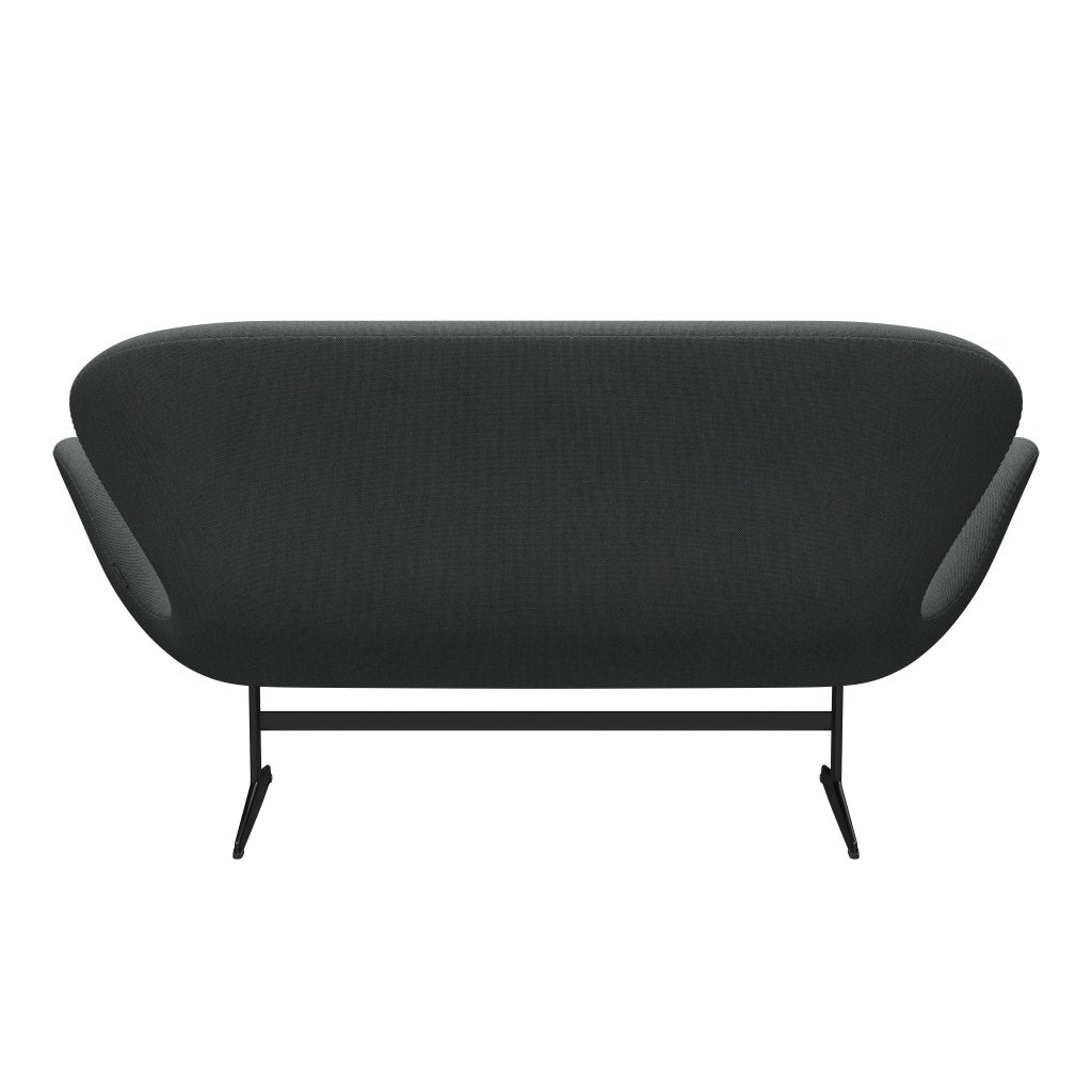 [product_category]-Fritz Hansen Swan Sofa 2 Seater, Black Lacquered/Steelcut Trio Kohle-Fritz Hansen-3321-STR153-BLLA-FRI-4