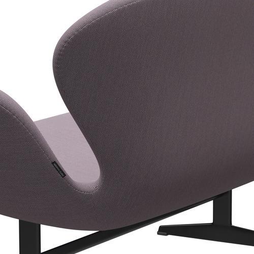 [product_category]-Fritz Hansen Swan Sofa 2 Seater, Black Lacquered/Steelcut Trio White/Violet-Fritz Hansen-3321-STR806-BLLA-FRI-5
