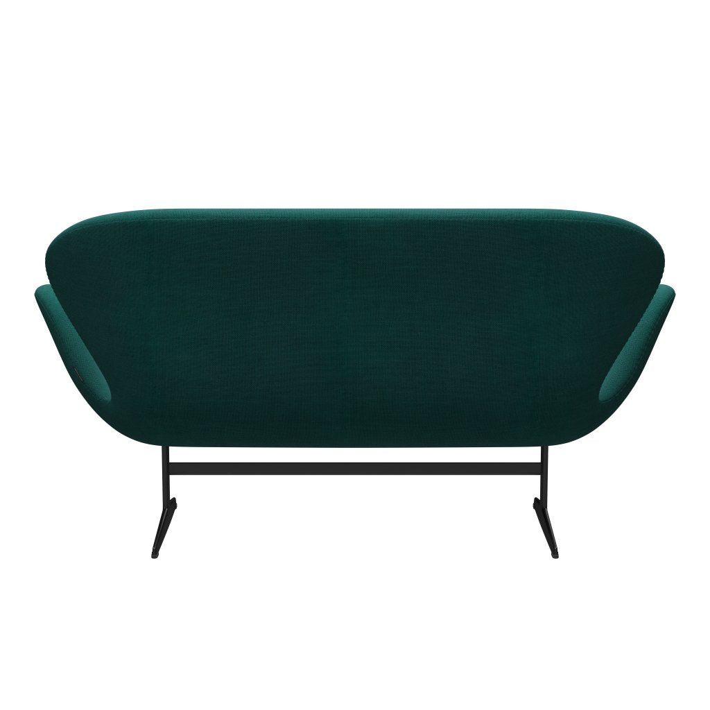 [product_category]-Fritz Hansen Swan Sofa 2 Seater, Black Lacquered/Sunniva Green-Fritz Hansen-3321-SV953-BLLA-FRI-4