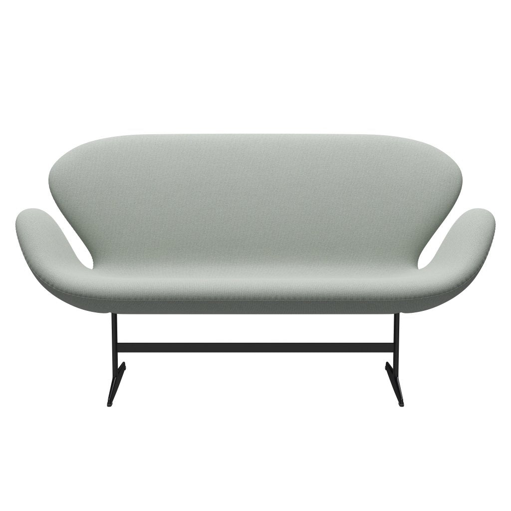 [product_category]-Fritz Hansen Swan Sofa 2 Seater, Black Lacquered/Sunniva Mint Green-Fritz Hansen-3321-SV132-BLLA-FRI-1