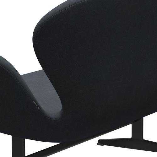[product_category]-Fritz Hansen Swan Sofa 2 Seater, Black Lacquered/Tonus Dark Grey-Fritz Hansen-3321-TON615-BLLA-FRI-5