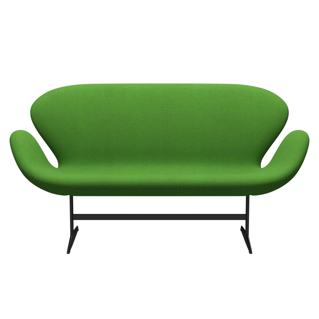 [product_category]-Fritz Hansen Swan Sofa 2 Seater, Black Lacquered/Tonus Light Green-Fritz Hansen-3321-TON954-BLLA-FRI-1