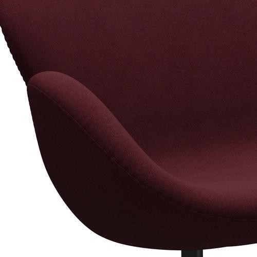 [product_category]-Fritz Hansen Swan Sofa 2 Seater, Black Lacquered/Tonus Wine Red-Fritz Hansen-3321-TON610-BLLA-FRI-7