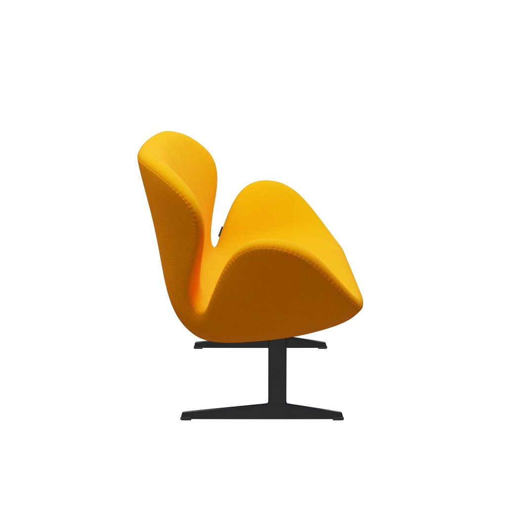 [product_category]-Fritz Hansen Swan Sofa 2 Seater, Black Lacquered/Tonus Yellow Orange-Fritz Hansen-3321-TON424-BLLA-FRI-3