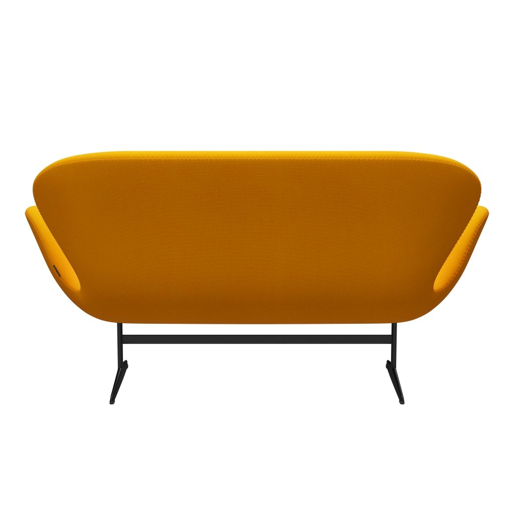 [product_category]-Fritz Hansen Swan Sofa 2 Seater, Black Lacquered/Tonus Yellow Orange-Fritz Hansen-3321-TON424-BLLA-FRI-4