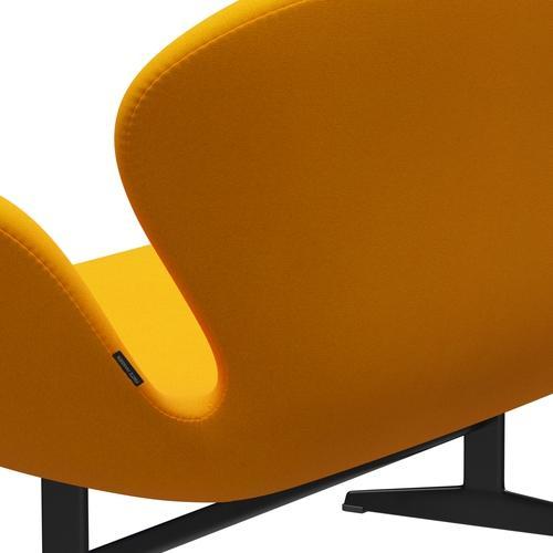 [product_category]-Fritz Hansen Swan Sofa 2 Seater, Black Lacquered/Tonus Yellow Orange-Fritz Hansen-3321-TON424-BLLA-FRI-5