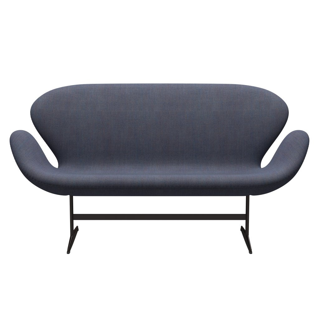 [product_category]-Fritz Hansen Swan Sofa 2 Seater, Brown Bronze/Canvas Light Blue (0734)-Fritz Hansen-3321-CA0734-BBBASE-FRI-1