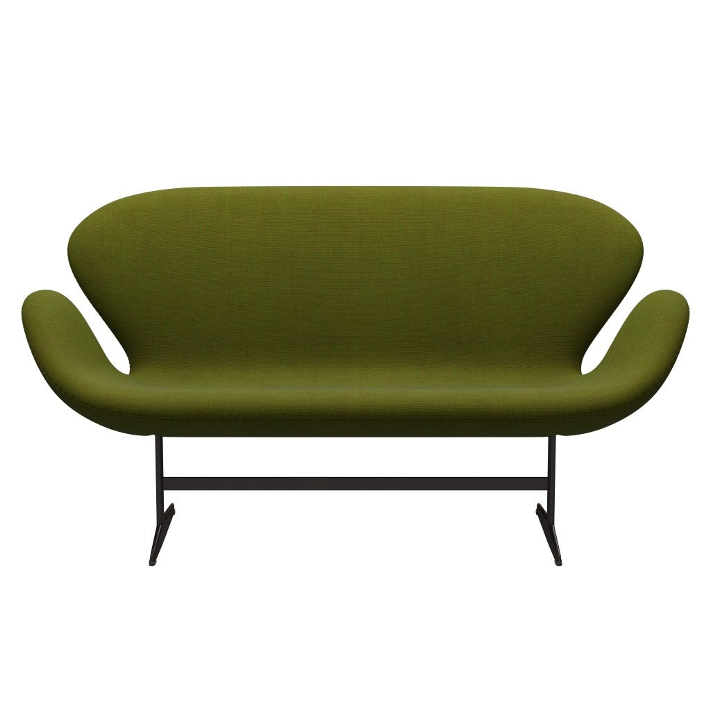[product_category]-Fritz Hansen Swan Sofa 2 Seater, Brown Bronze/Canvas Light Grass Green-Fritz Hansen-3321-CA0954-BBBASE-FRI-1