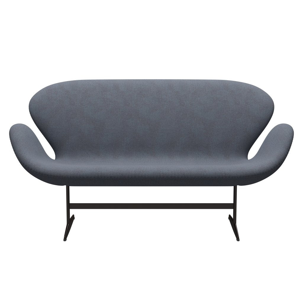 [product_category]-Fritz Hansen Swan Sofa 2 Seater, Brown Bronze/Christianshavn Orange/Blue-Fritz Hansen-3321-CH1150-BBBASE-FRI-1