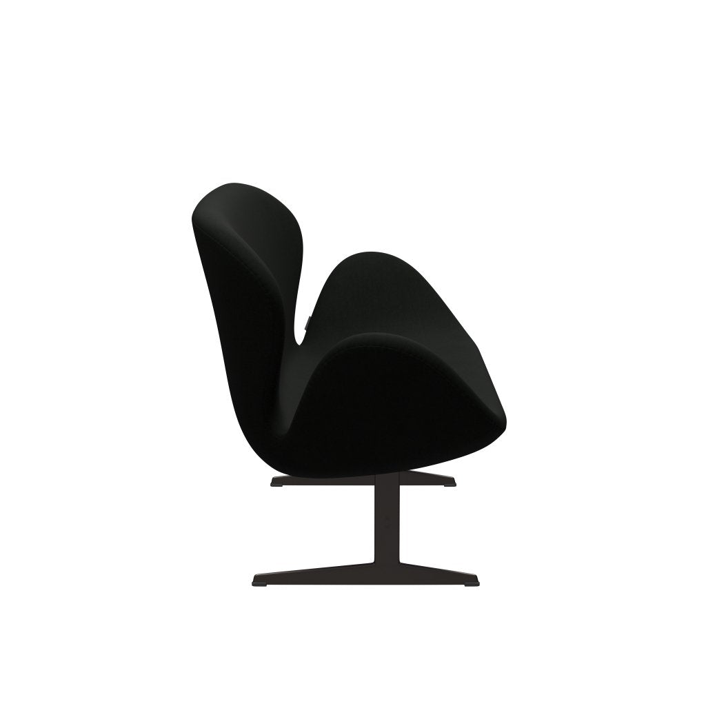 [product_category]-Fritz Hansen Swan Sofa 2 Seater, Brown Bronze/Comfort Black (60009)-Fritz Hansen-3321-C60009-BBBASE-FRI-3