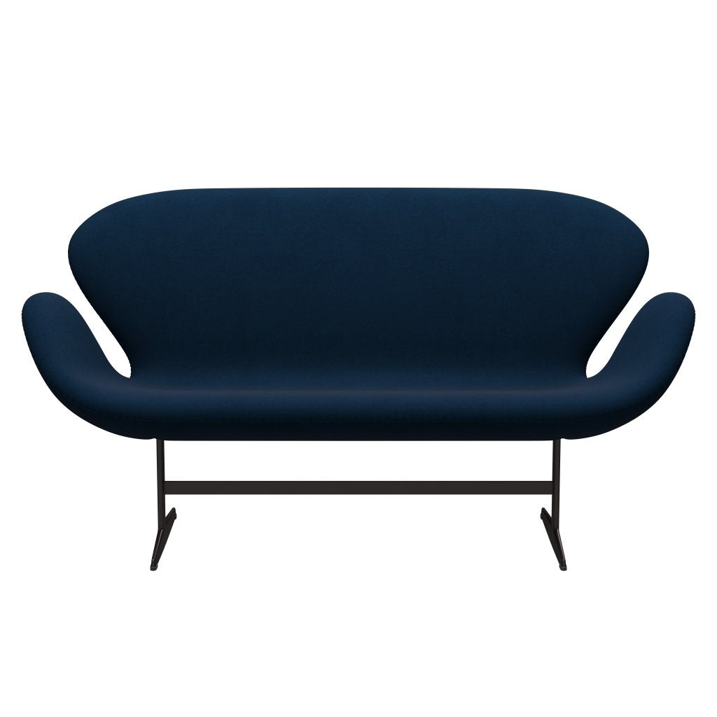 [product_category]-Fritz Hansen Swan Sofa 2 Seater, Brown Bronze/Comfort Black/Dark Grey-Fritz Hansen-3321-C09075-BBBASE-FRI-1
