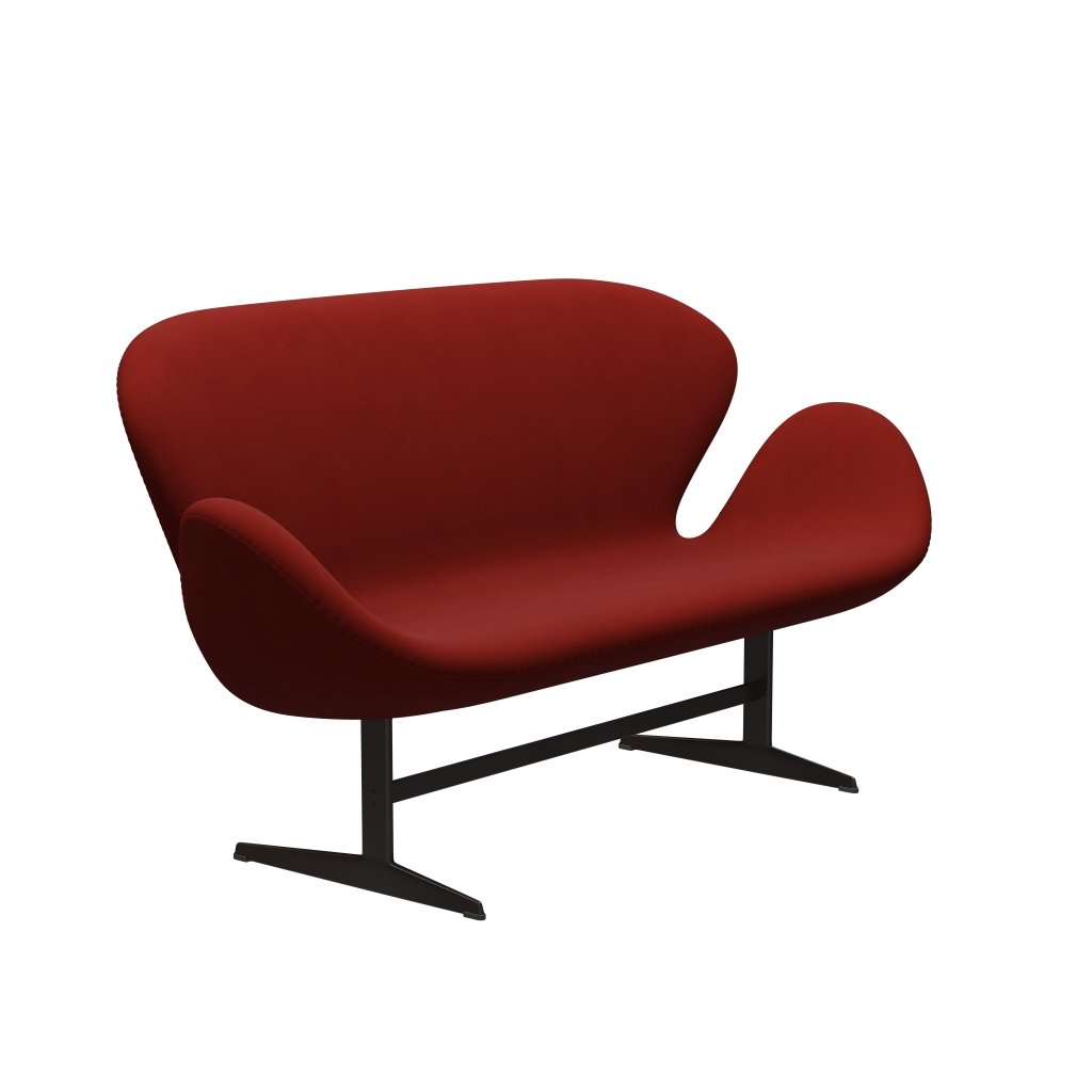 [product_category]-Fritz Hansen Swan Sofa 2 Seater, Brown Bronze/Comfort Rust Red (00028)-Fritz Hansen-3321-C00028-BBBASE-FRI-2
