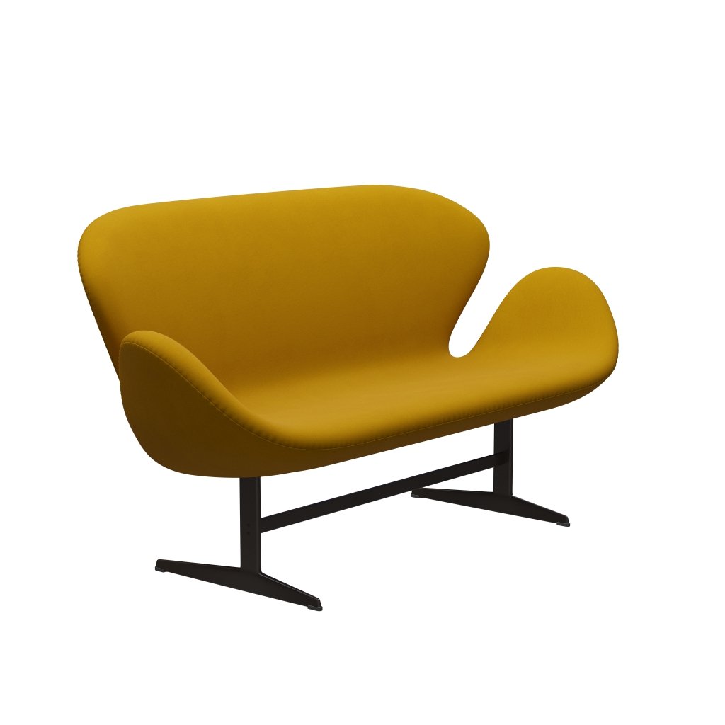 [product_category]-Fritz Hansen Swan Sofa 2 Seater, Brown Bronze/Comfort Yellow (62004)-Fritz Hansen-3321-C62004-BBBASE-FRI-2