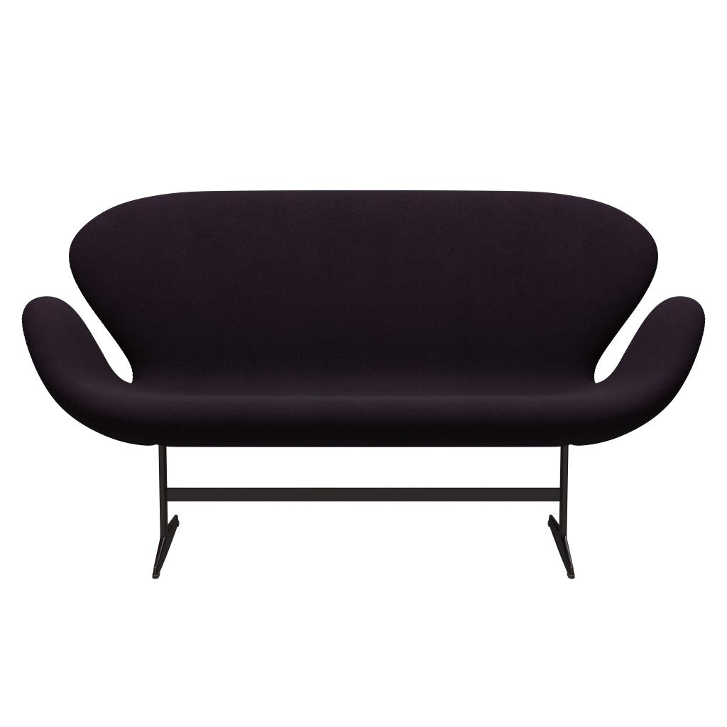 [product_category]-Fritz Hansen Swan Sofa 2 Seater, Brown Bronze/Divina Aubergine (376)-Fritz Hansen-3321-DIV376-BBBASE-FRI-1