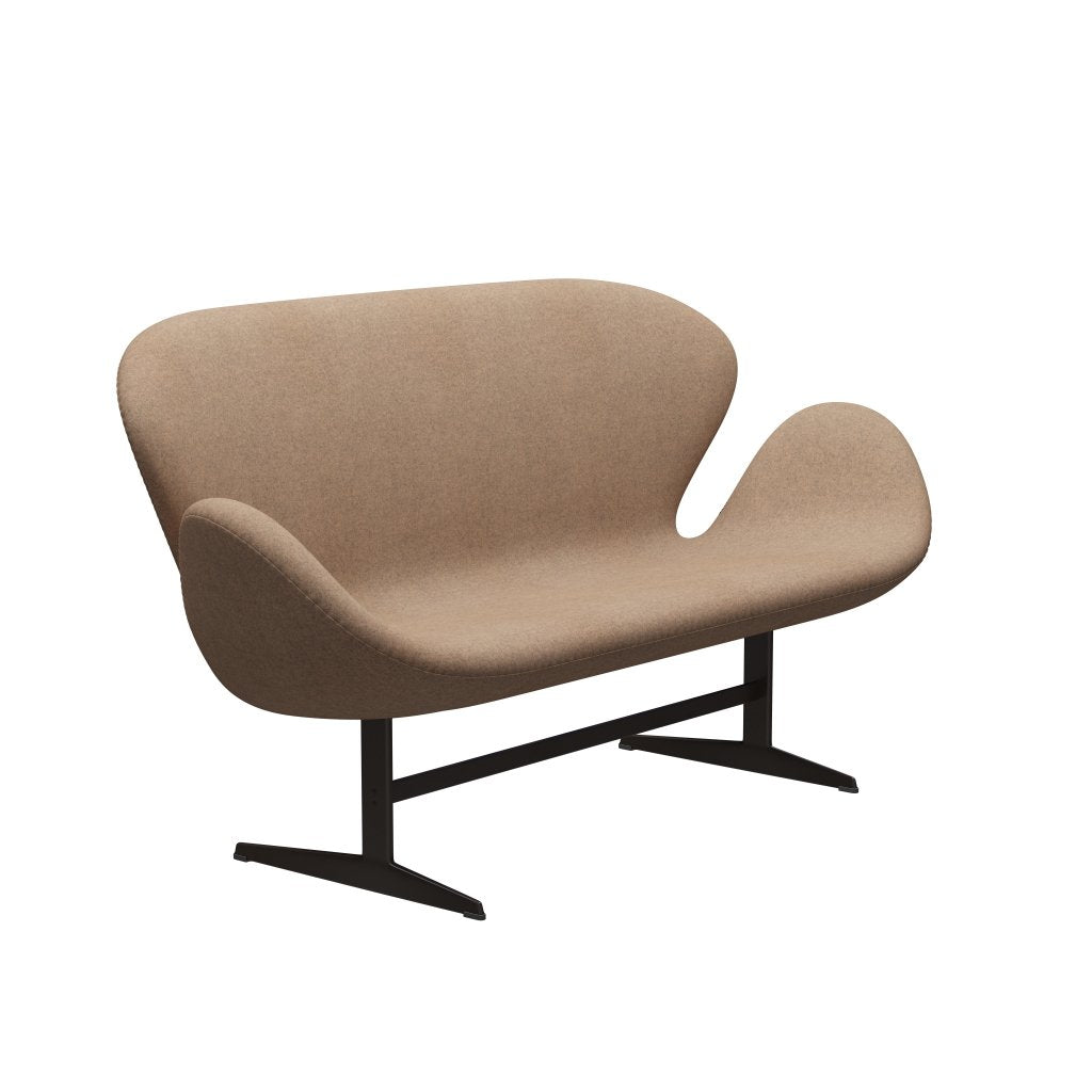 [product_category]-Fritz Hansen Swan Sofa 2 Seater, Brown Bronze/Divina Melange Grey Nude-Fritz Hansen-3321-DIM517-BBBASE-FRI-2