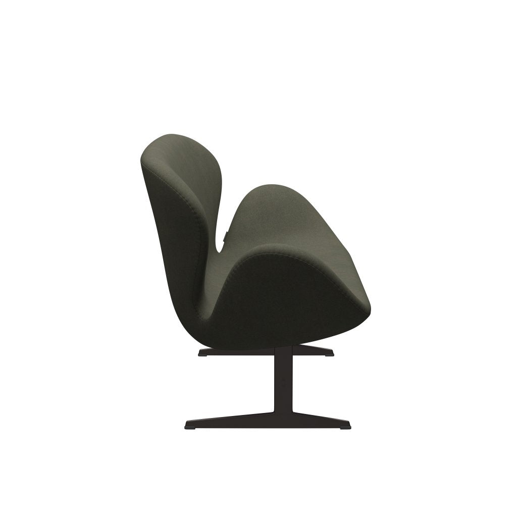 [product_category]-Fritz Hansen Swan Sofa 2 Seater, Brown Bronze/Divina Military Green-Fritz Hansen-3321-DIV944-BBBASE-FRI-3