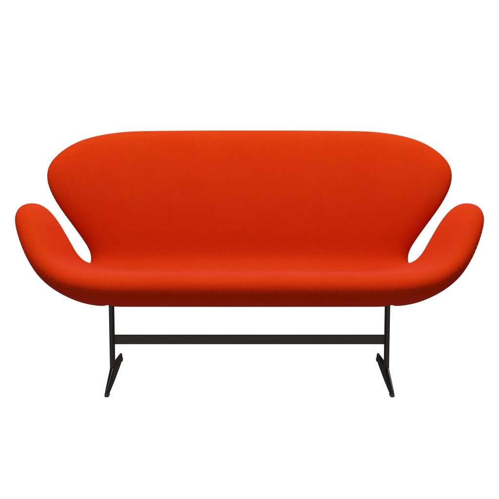 [product_category]-Fritz Hansen Swan Sofa 2 Seater, Brown Bronze/Divina Orange/Red-Fritz Hansen-3321-DIV542-BBBASE-FRI-1