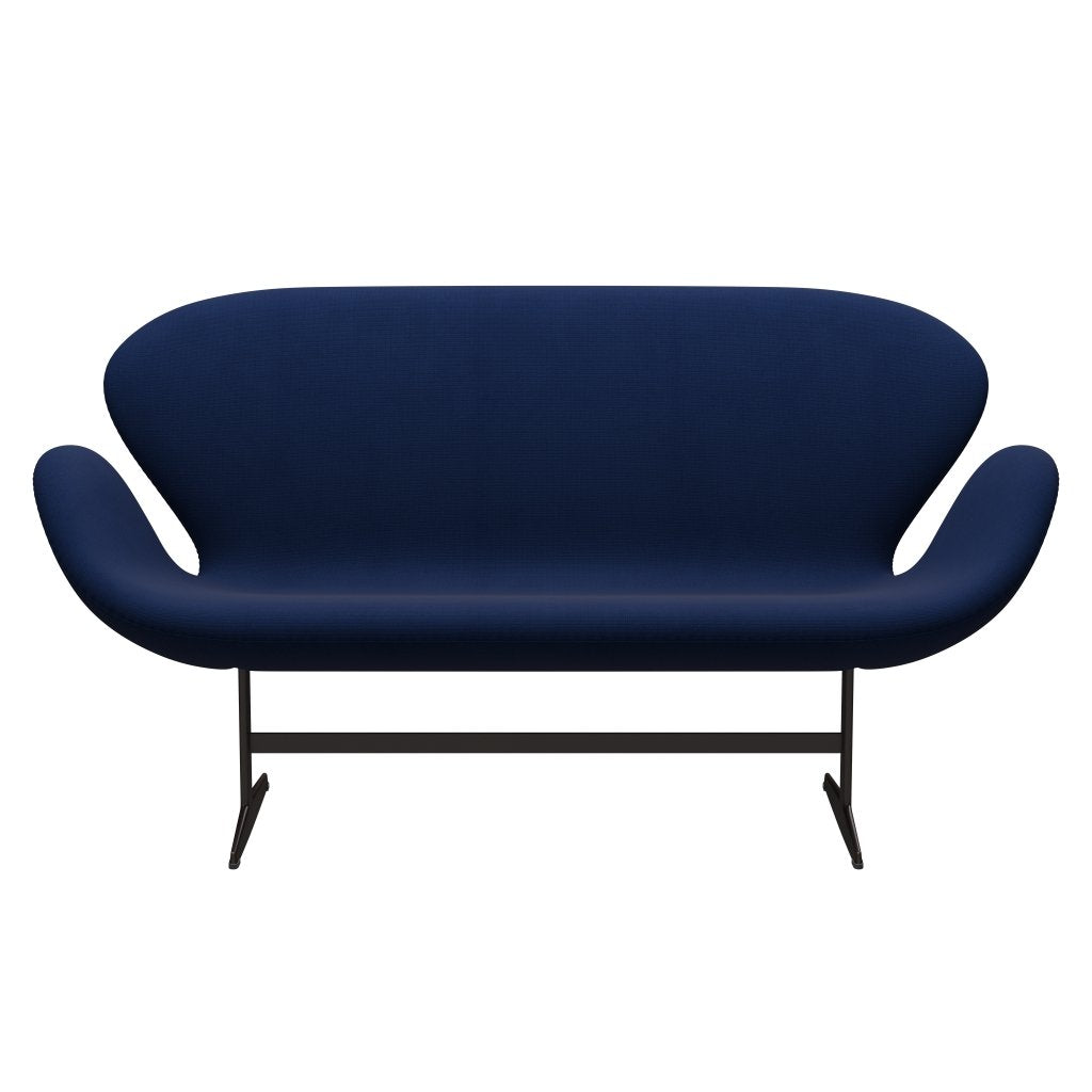 [product_category]-Fritz Hansen Swan Sofa 2 Seater, Brown Bronze/Fame Dark Blue (66071)-Fritz Hansen-3321-F66071-BBBASE-FRI-1