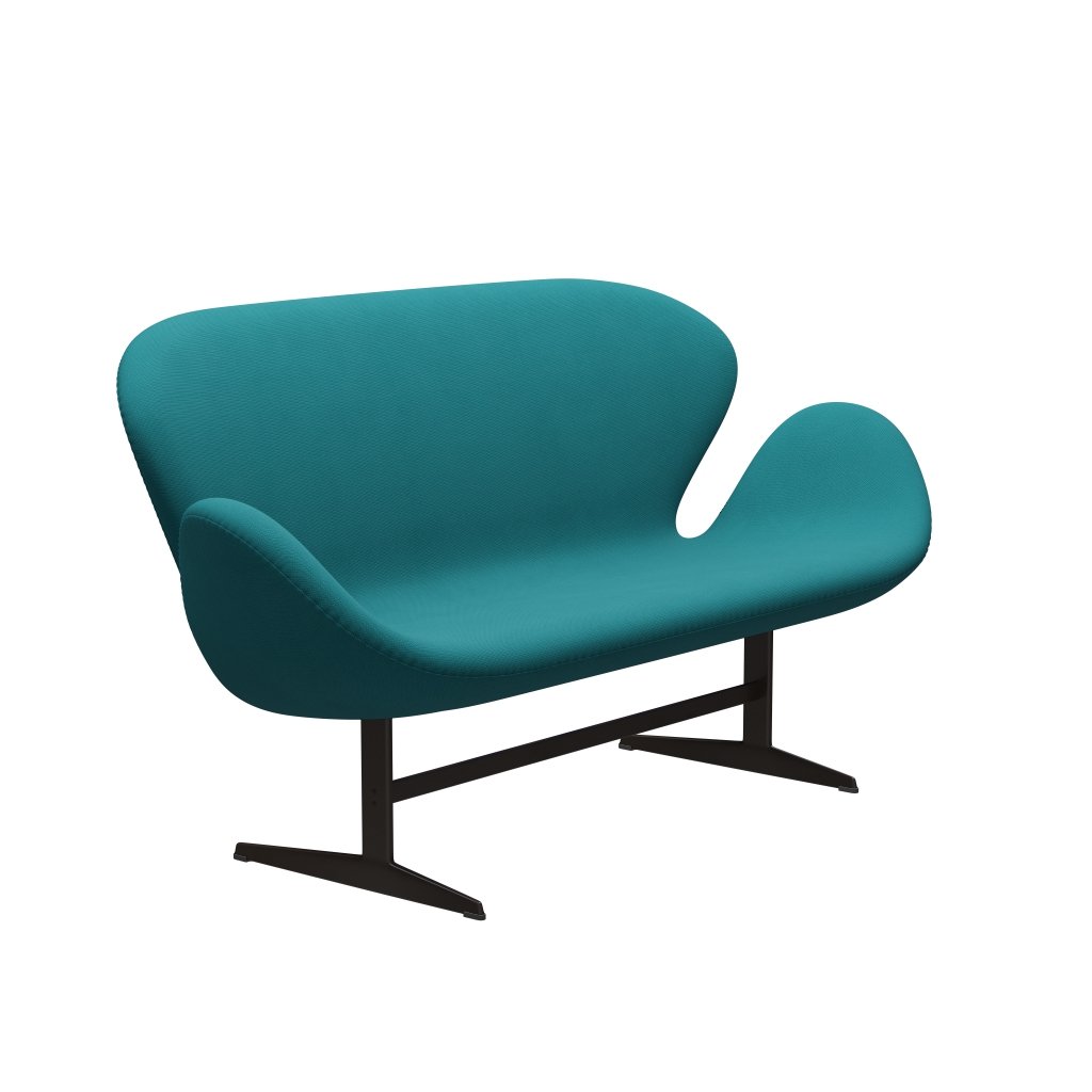 [product_category]-Fritz Hansen Swan Sofa 2 Seater, Brown Bronze/Fame Green Turquoise-Fritz Hansen-3321-F67067-BBBASE-FRI-2