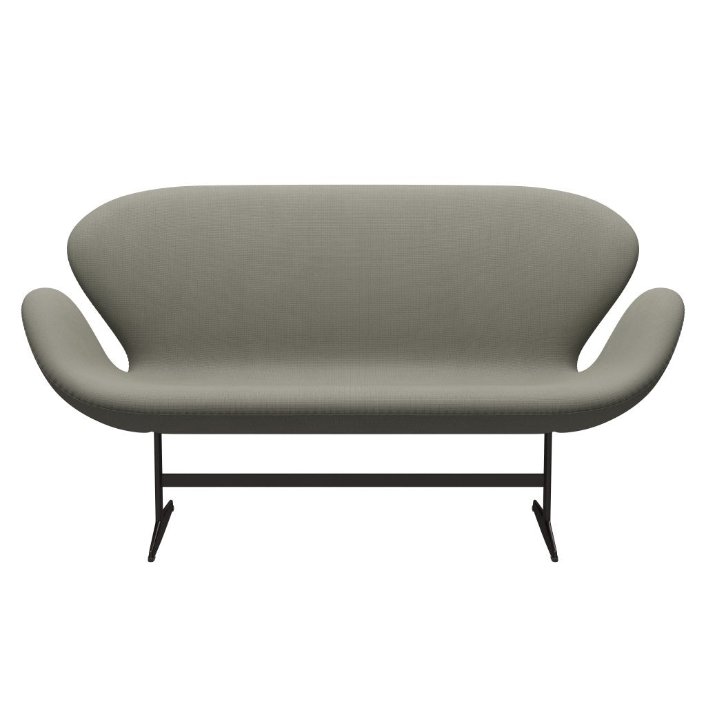 [product_category]-Fritz Hansen Swan Sofa 2 Seater, Brown Bronze/Fame Grey (61136)-Fritz Hansen-3321-F61136-BBBASE-FRI-1