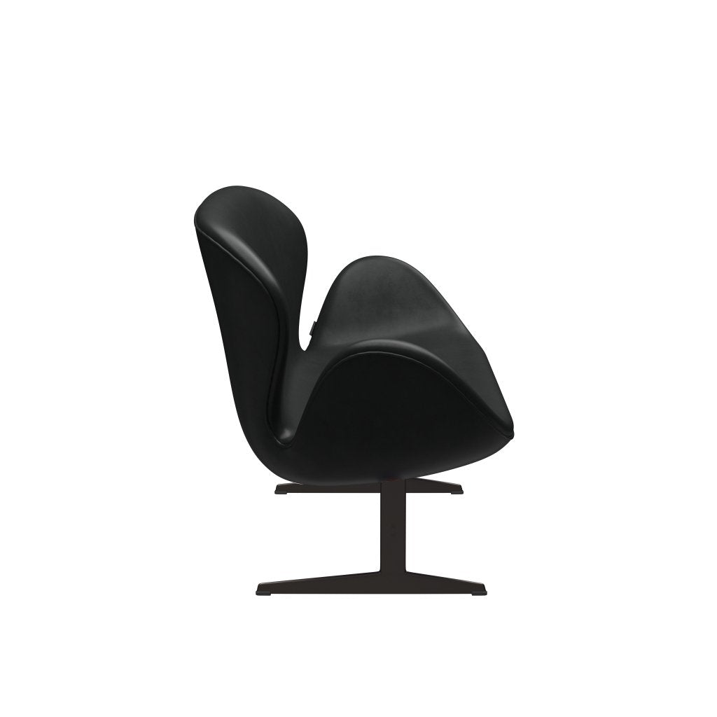 [product_category]-Fritz Hansen Swan Sofa 2 Seater, Brown Bronze/Grace Black-Fritz Hansen-3321-ELBLA-BBBASE-FRI-3